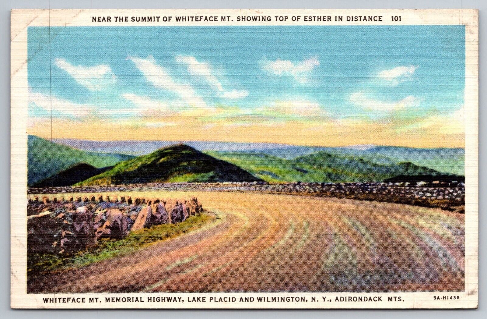 Summit of Whiteface Mt. Top of Esther. New York Vintage Postcard