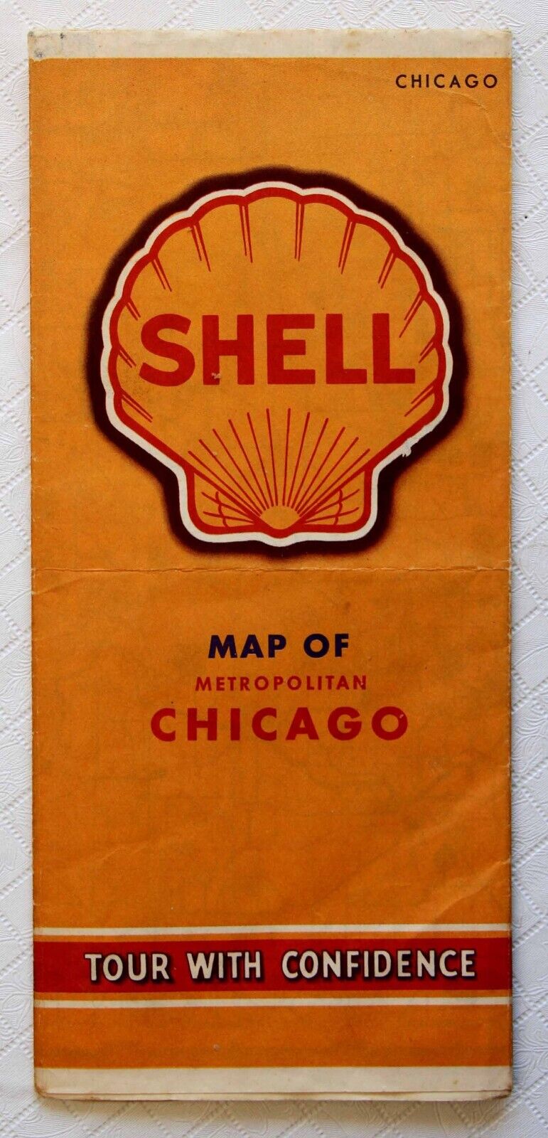 Vintage Map of Metropolitan Chicago 1941 Shell Oil Company