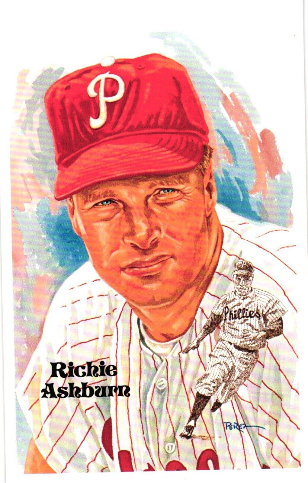 Richie Ashburn 1980 Perez-Steele Baseball Hall of Fame Limited Edition Postcard