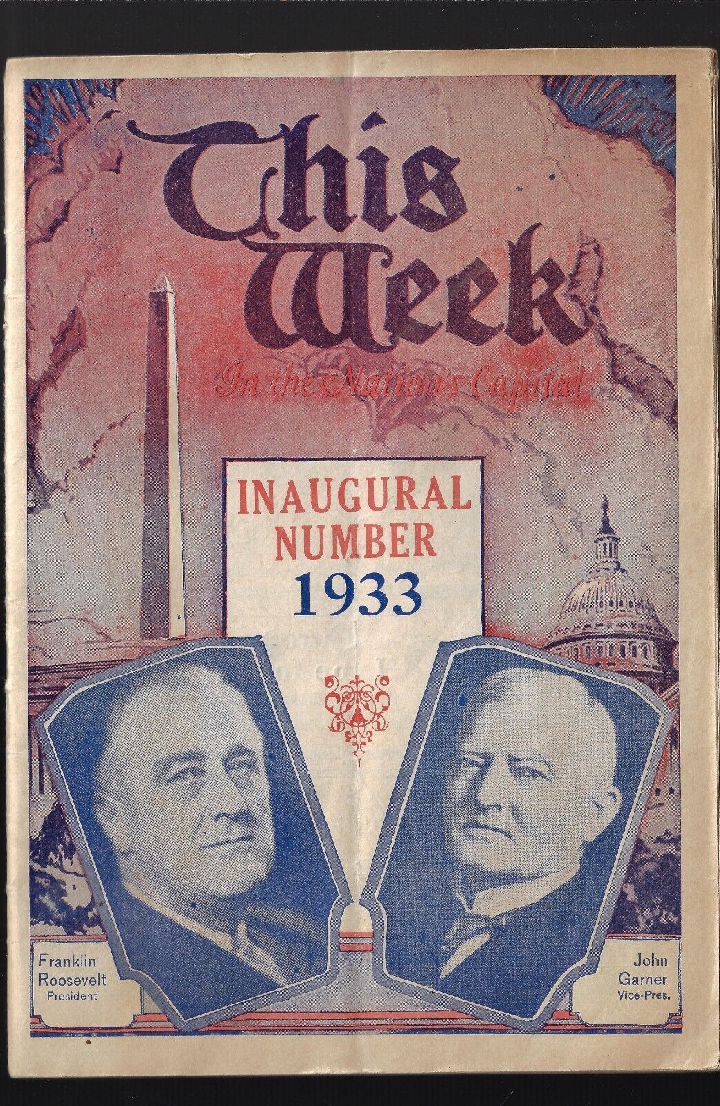 1933 Roosevelt Garner Inaugural Events Advertising Booklet / Mag w/ Jugate Cover