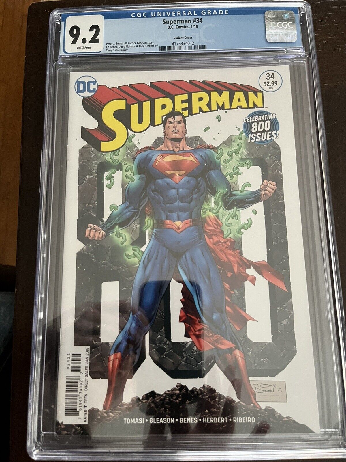superman 34 cgc 9.2 Variant 800th Issue