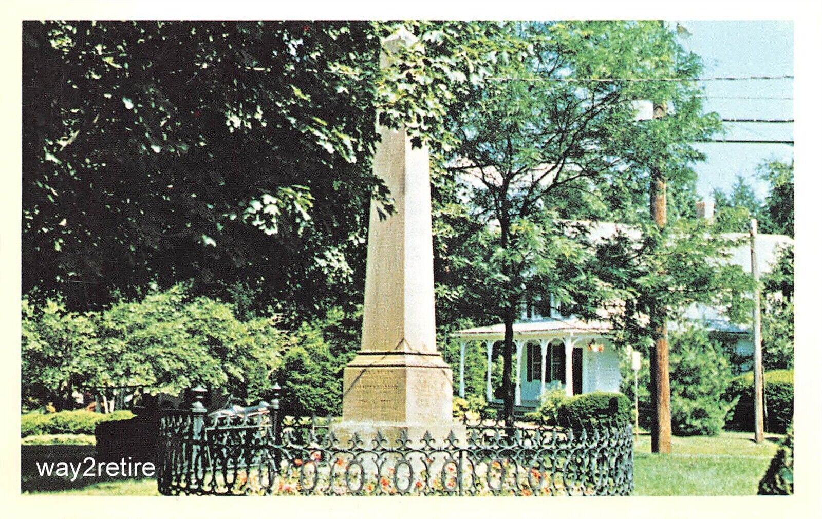 Postcard CT Berlin First Civil War Monument Kensington District Hartford Co Conn