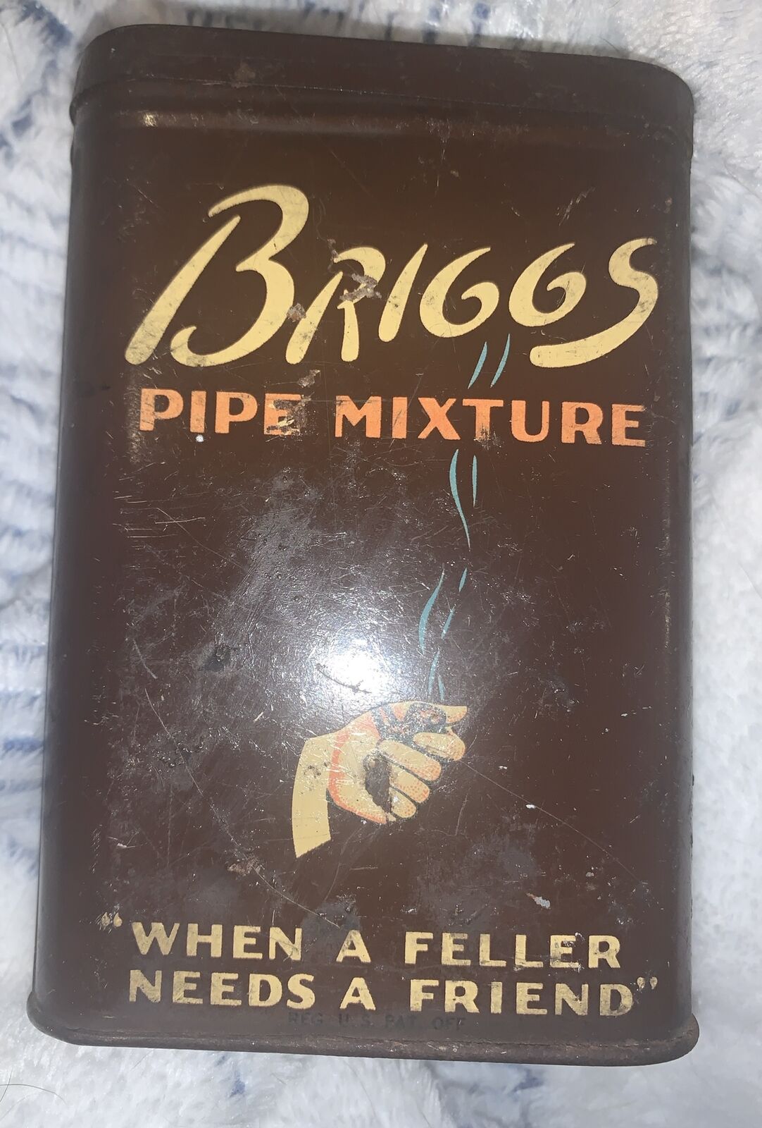 Antique Rare Vintage Briggs Pipe Mixture Tobacco Tin, Empty.