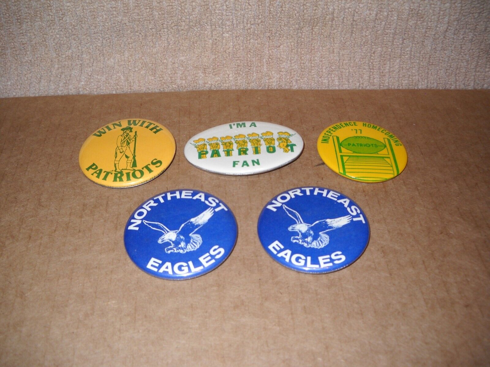 1970\'s-1980\'s Northeast Jr High/Independence H.S. Charlotte NC Button Lot of 5