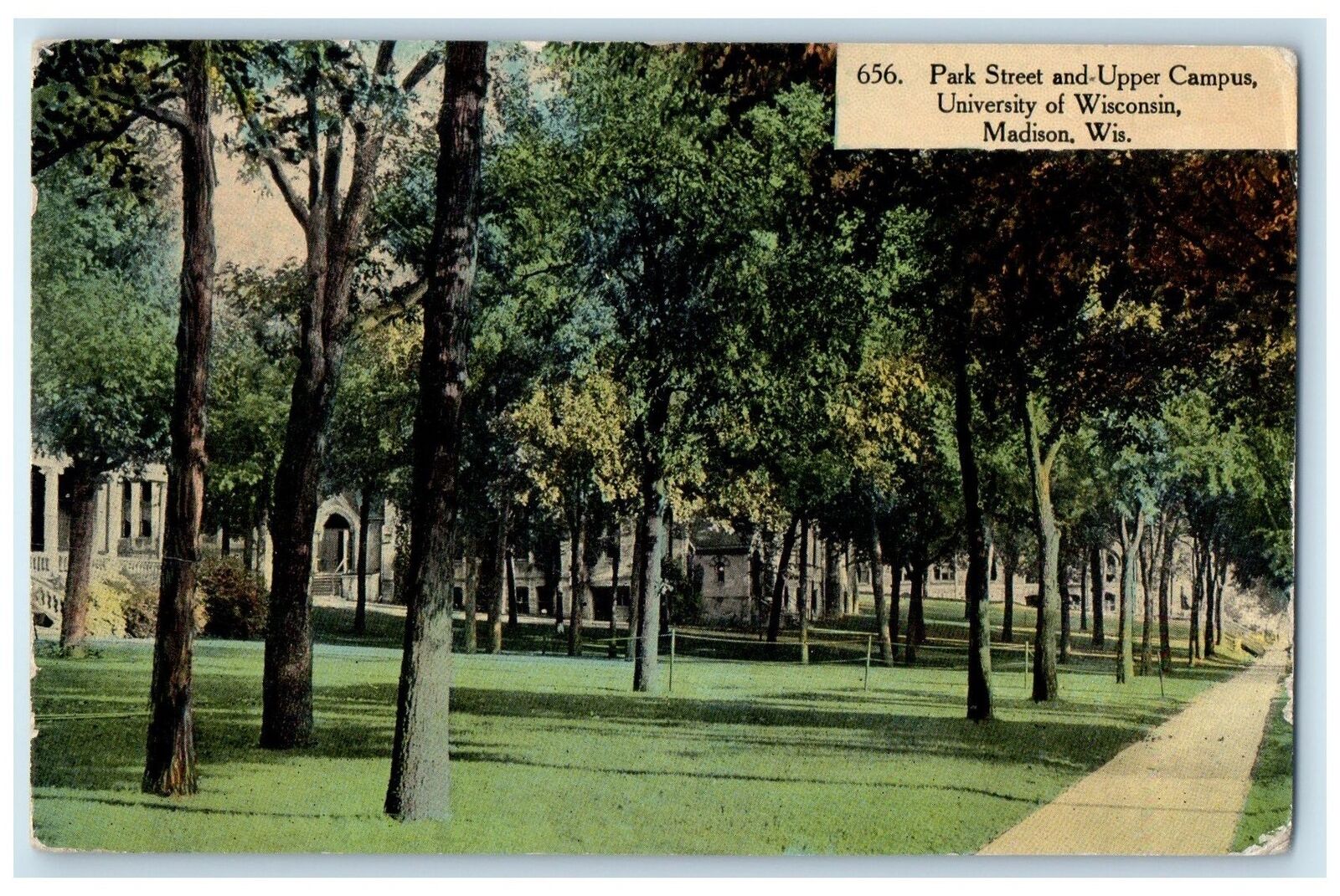 c1910\'s Park Street And Upper Campus University Of WI Madison Wisconsin Postcard
