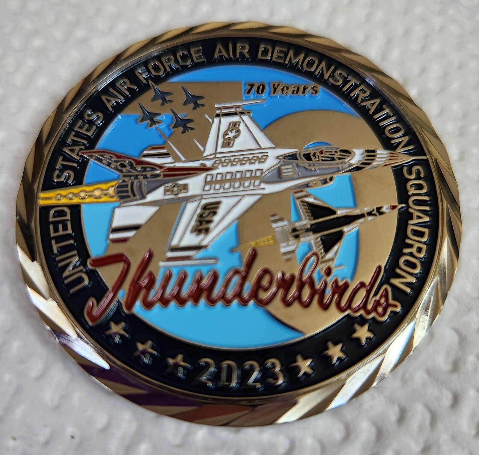 THUNDERBIRDS USAF DEMONSTRATION SQUADRON CHALLENGE COIN 2023 70 ANNIVERSARY