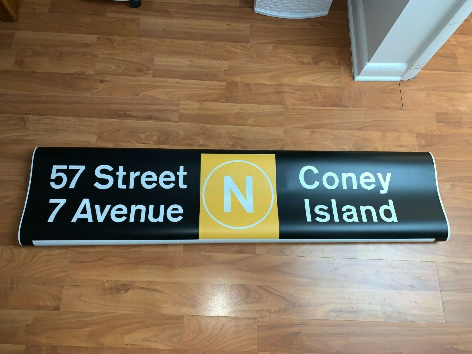 NY NYC SUBWAY ROLL SIGN N 57TH STREET 7TH AVENUE CONEY ISLAND BROOKLYN CARNEGIE