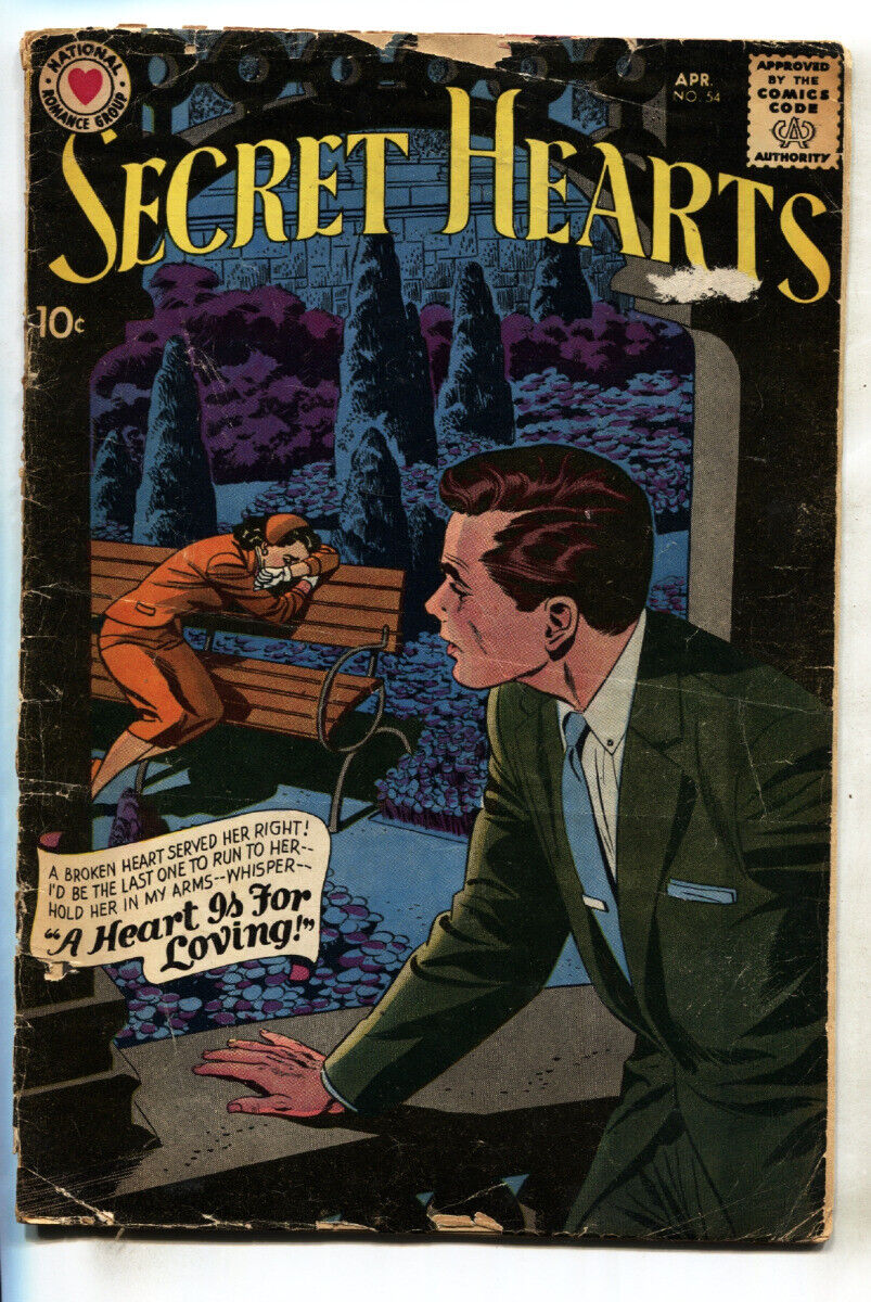SECRET HEARTS #54--comic book--1959--DC--ROMANCE--glue