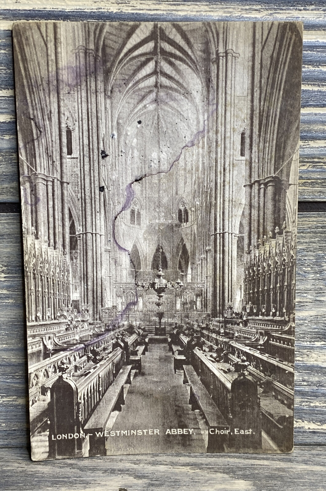 Vintage Postcard Westminster Abby Choir London Black White Church
