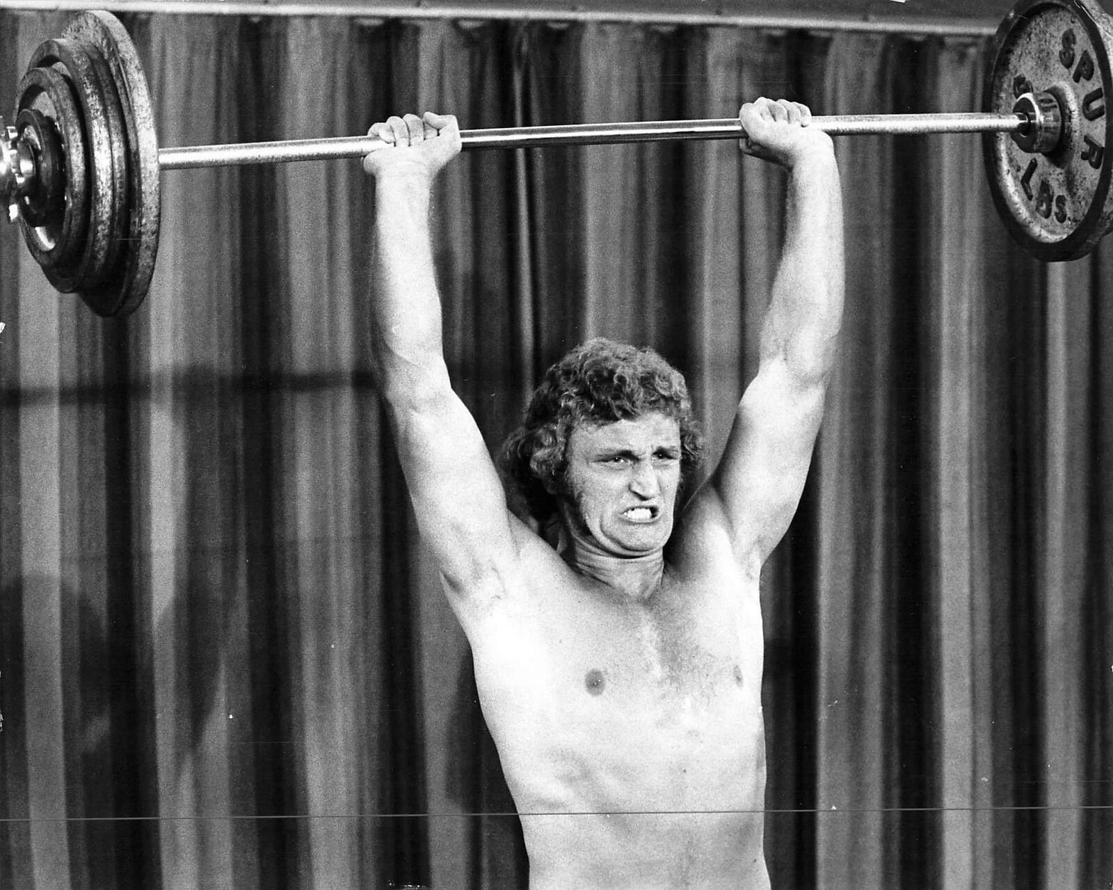 1973 Press Photo Heavyweight Boxer JOE BUGNER Weight Lifting Crystal Palace kg