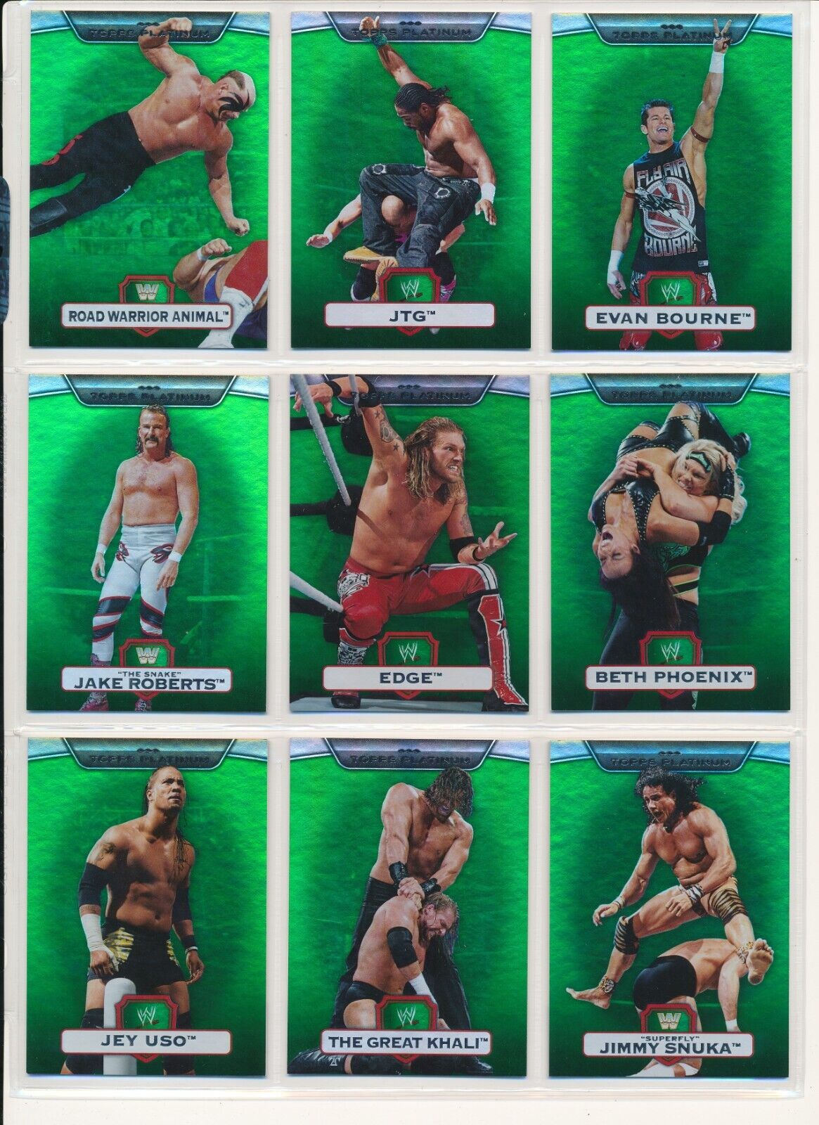 2010 TOPPS WWE PLATINUM BUNDLE #7 LOT OF (9) RANDOM NUMBERED CARDS
