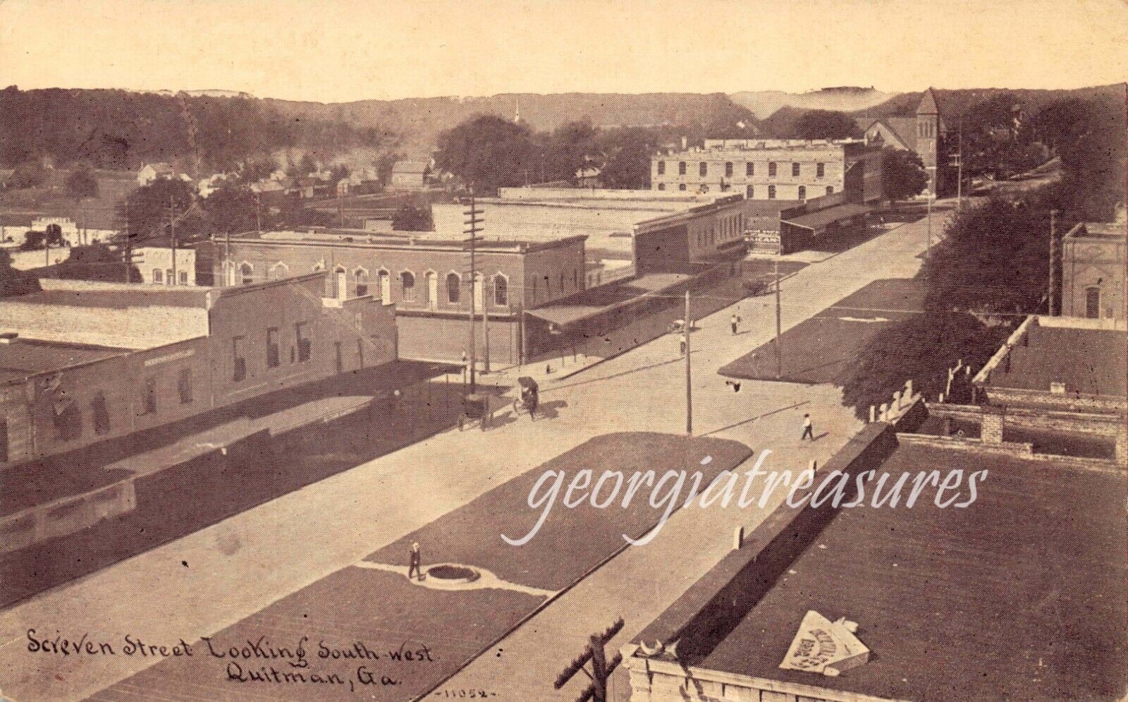 GA~GEORGIA~QUITMAN~SCREVEN STREET LOOKING SOUTHWEST~MAILED 1912