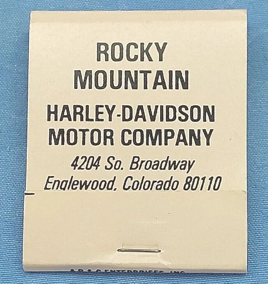 Vintage Matchbook 1980's Pinup Girl Rocky Mountain Harley Davidson Unstruck New