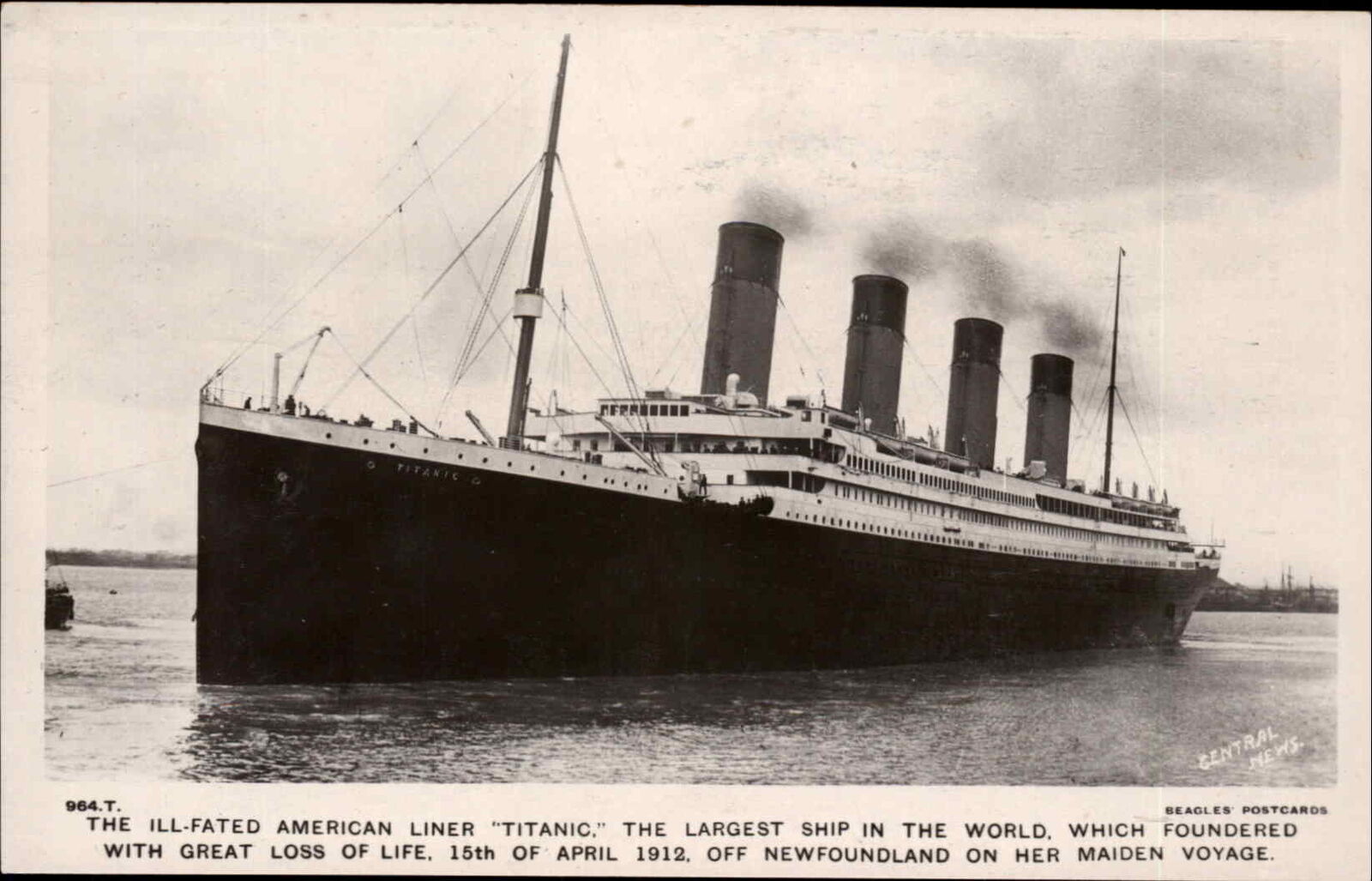 Steamship Ship RMS Titanic Beagles 964.T. c1912 Real Photo Postcard