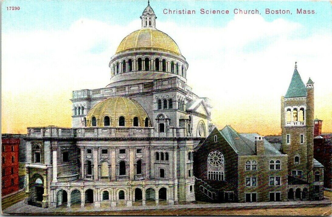 DB Postcard~Boston, Mass~Mary Baker Eddy Christian Science Church