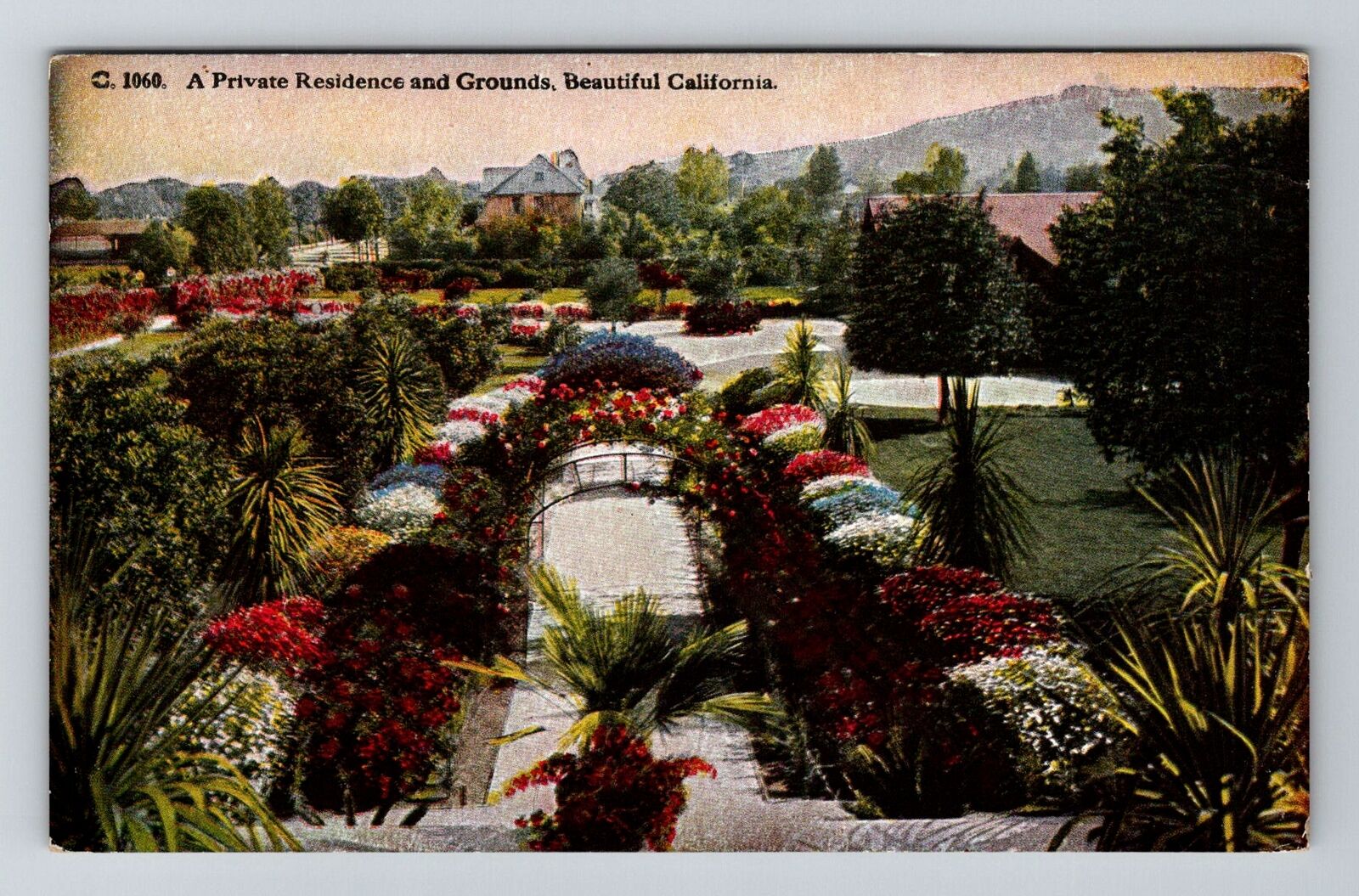 California, CA-California, A Private Residence & Grounds , Vintage Postcard