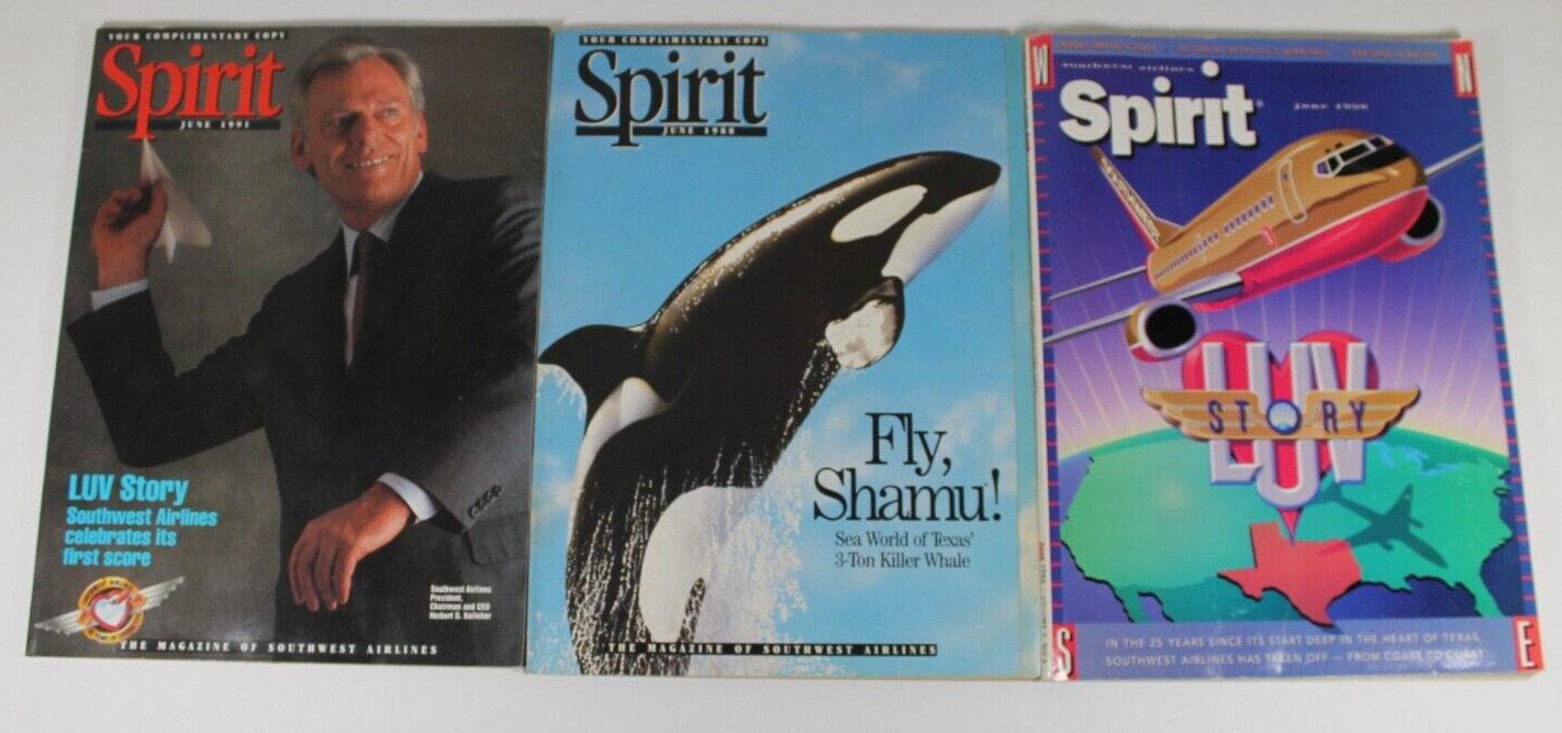 Southwest Airlines Spirit Magazine June 1991 June 1988 June 1996