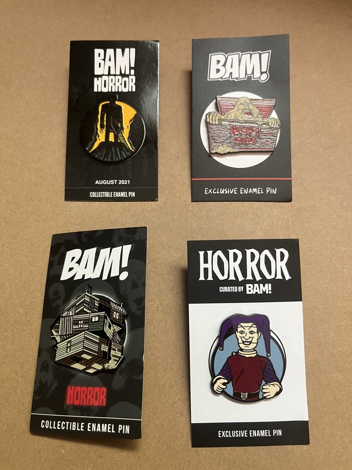 Bam Box 4 Pin Horror Lot (Basket Case, Puppet Master, Wickerman, Cabin)