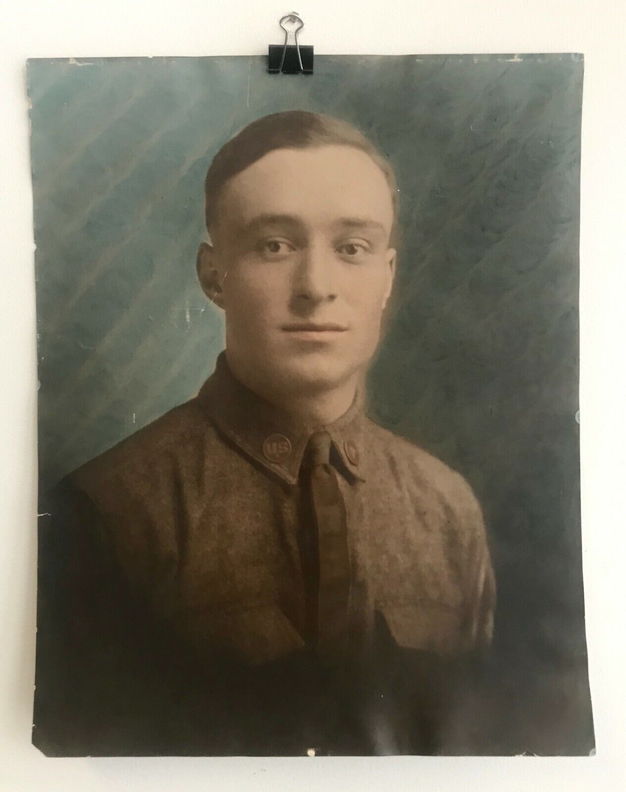 Antique Military Soldier WWI 1914 - 1918 Color Photograph 