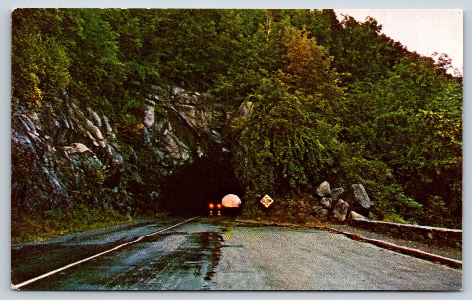 Vintage Postcard Tunnel on Skyline Drive, Shenandoah National Park, Virginia J4