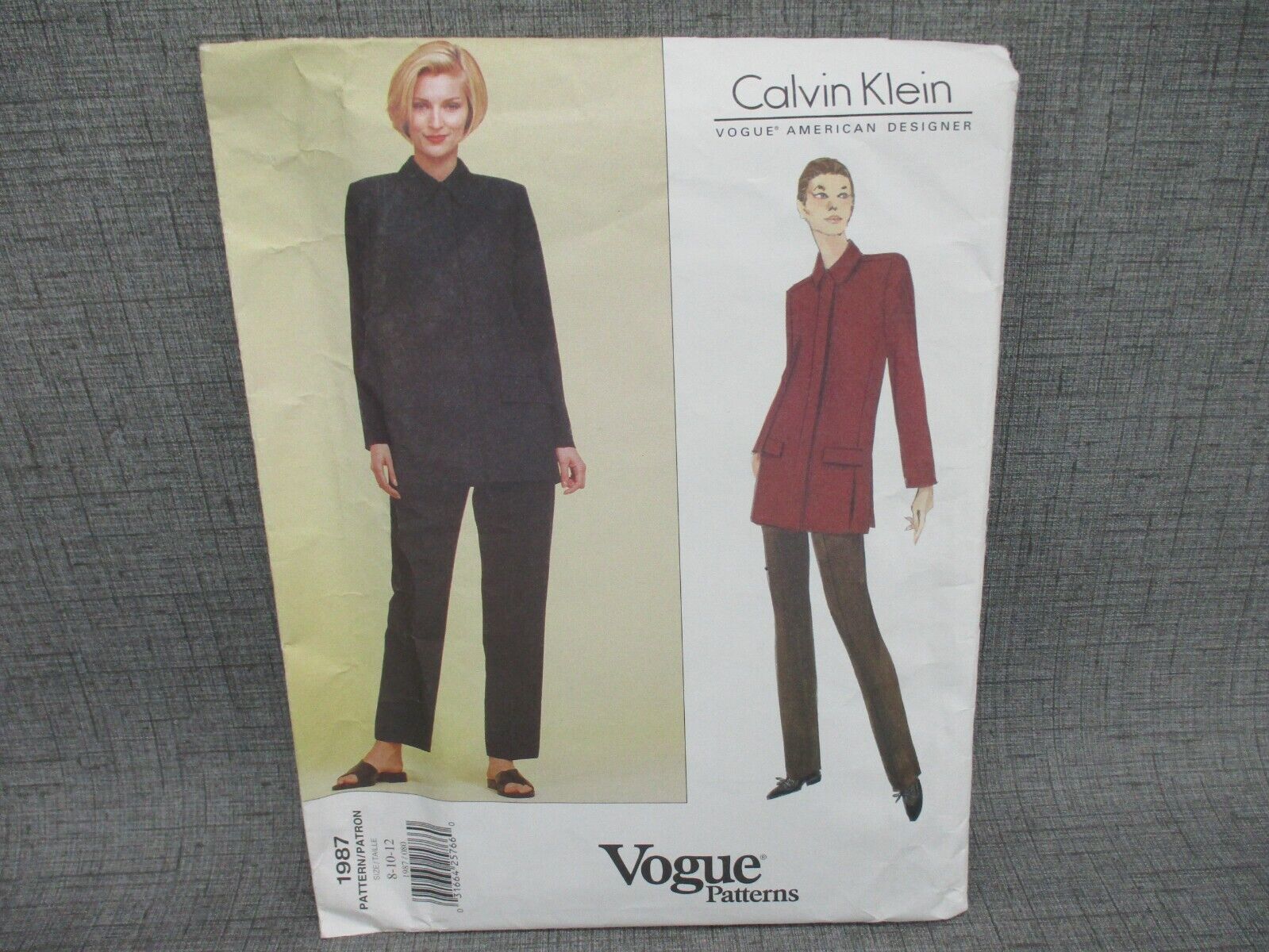 Vogue Calvin Klein 1987 Sewing Pattern Jacket Pants Misses and Petite 8 10 12