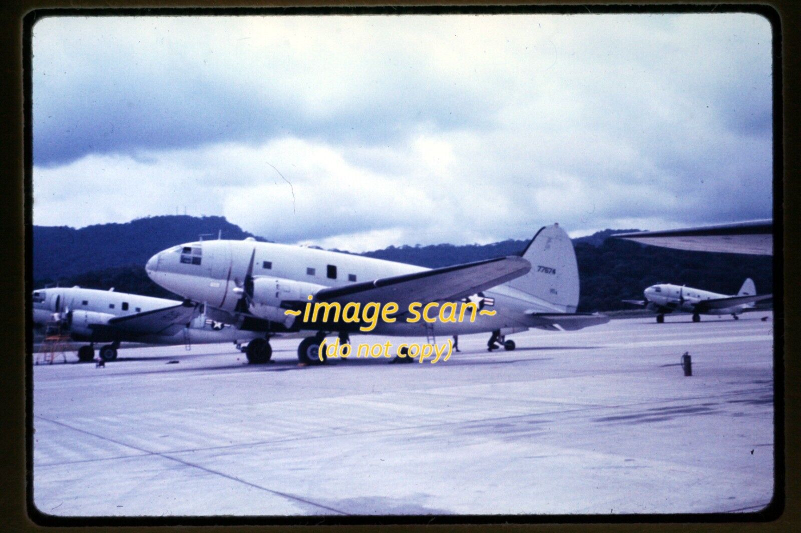 USAF Curtiss C-46 Commando 77674 Aircraft in 1960\'s, Duplicate Slide aa 19-6a