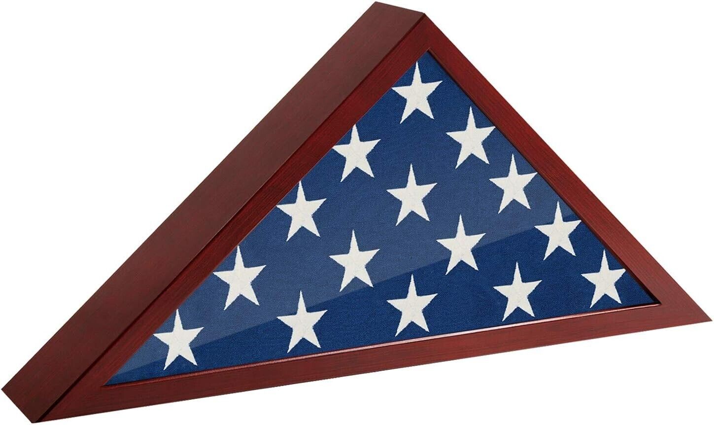 USA American Flag Case Frame Memorial Flag Display Case for Table Wall Hanging