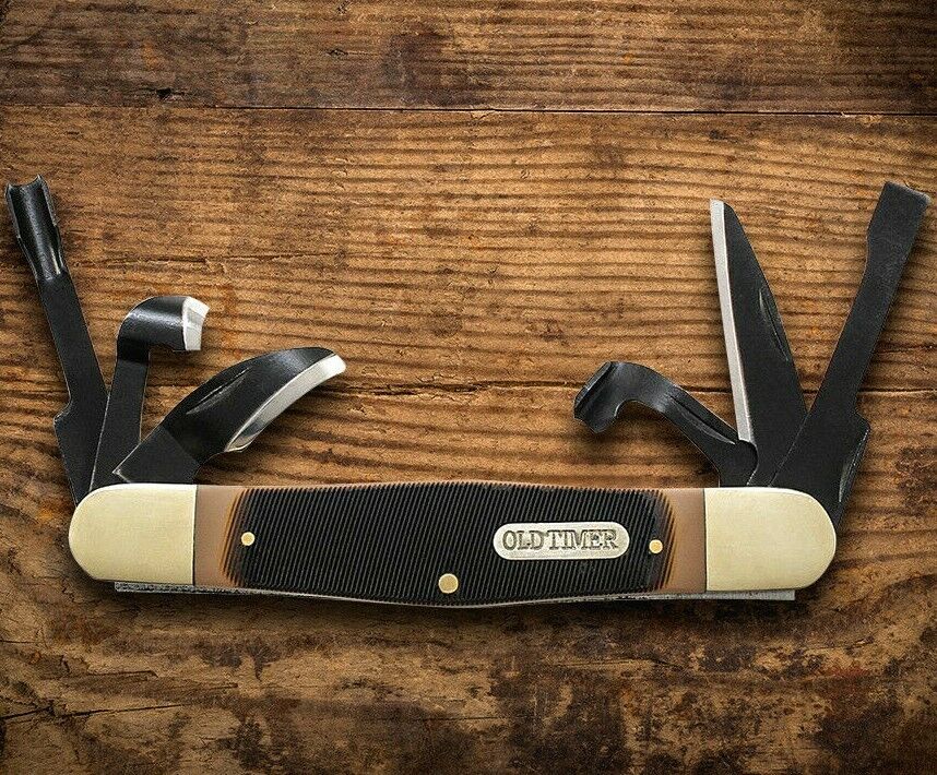 Schrade Old Timer Splinter Pocket Knife 65Mn Steel Tools/Blades Delrin Handle