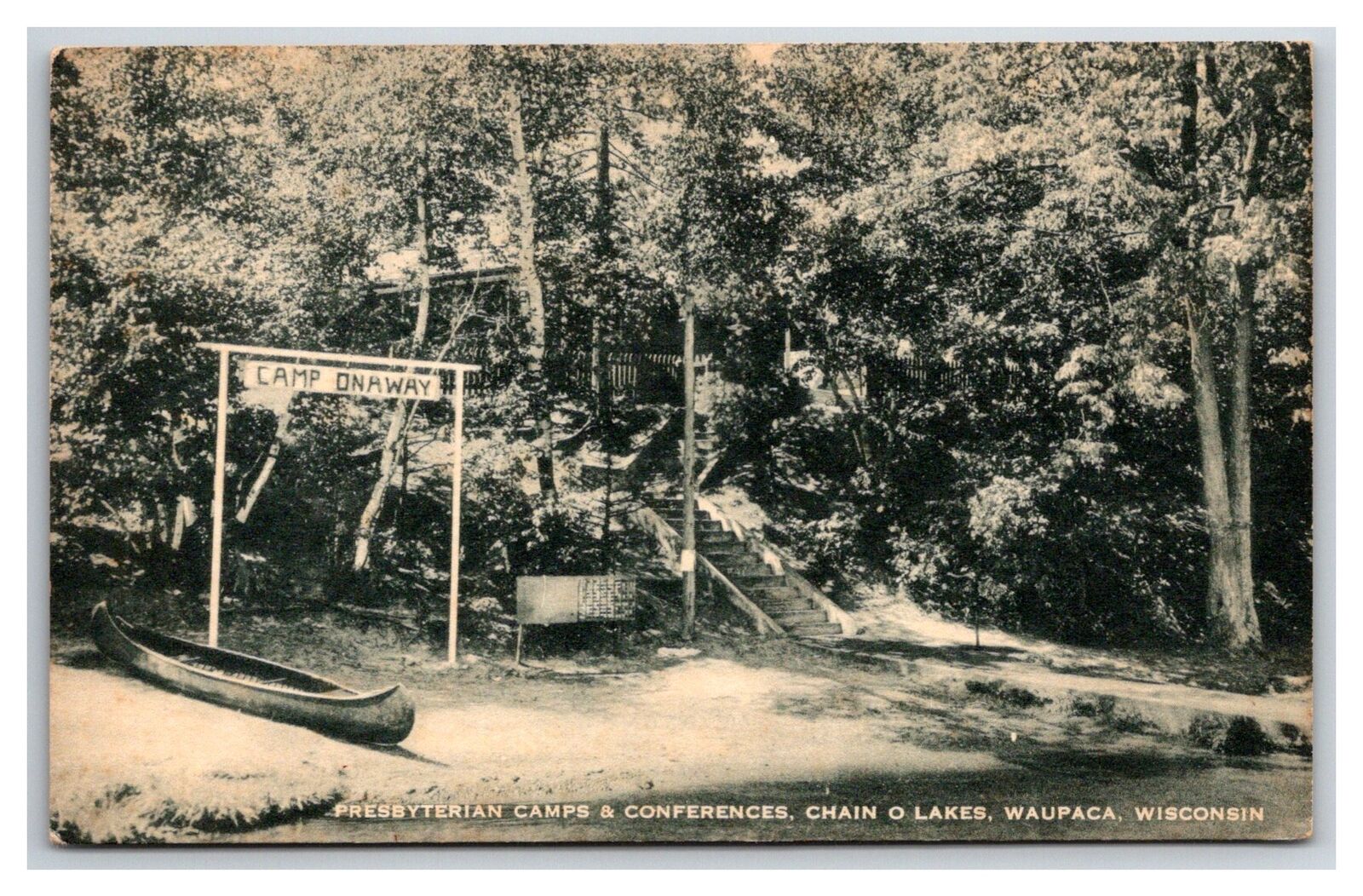 Waupaca Wisconsin~Chain O\' Lakes ~ Camp Onaway ~ Church camp Canoe on island