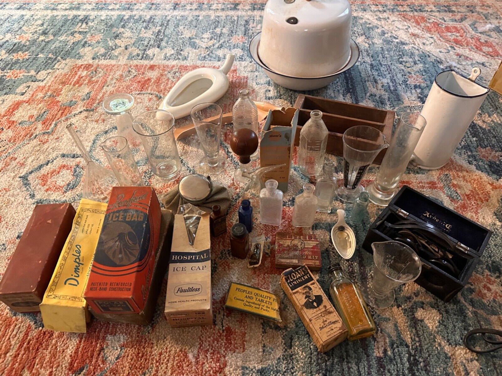 LARGE Lot of Antique Medical Bottles and Devices