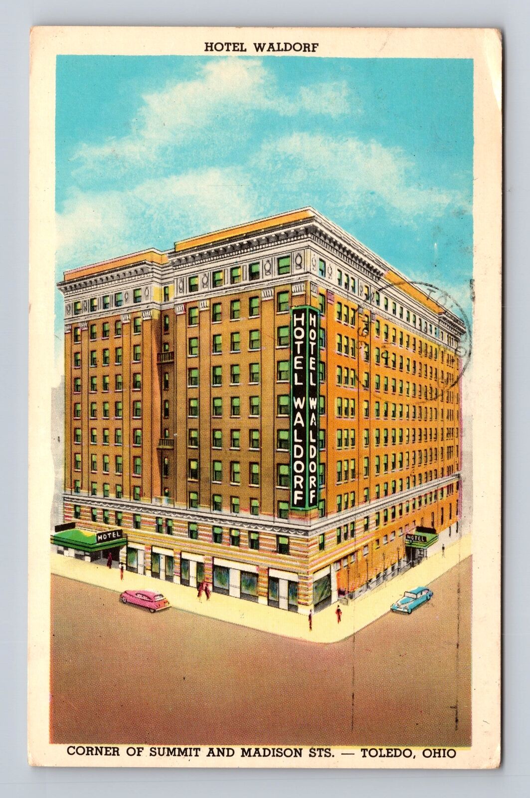 Toledo OH-Ohio, Hotel Waldorf, Advertisement, Antique, Vintage c1968 Postcard