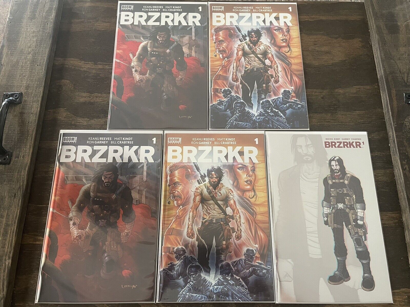 BRZRKR #1 - 5 Different Covers (2 Regular & 3 Foil) - Keanu Reeves - Unread NM
