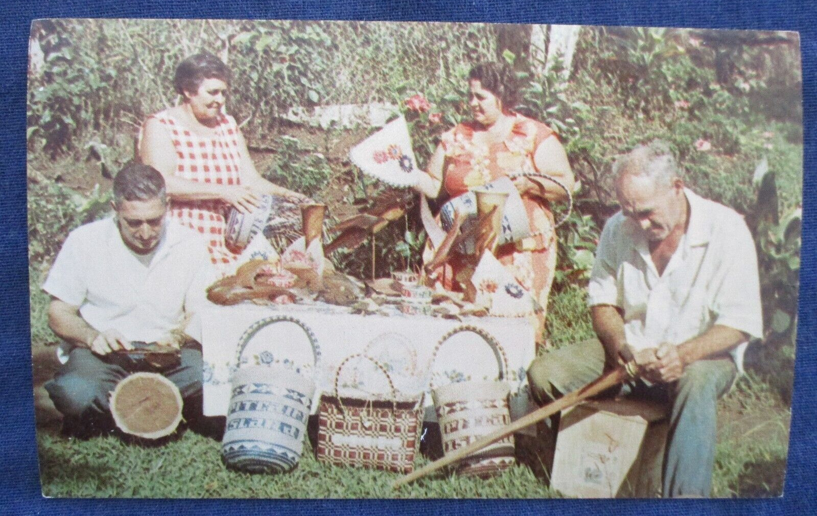 ca1970 Pitcairn Island Native People & Craft Items Postcard
