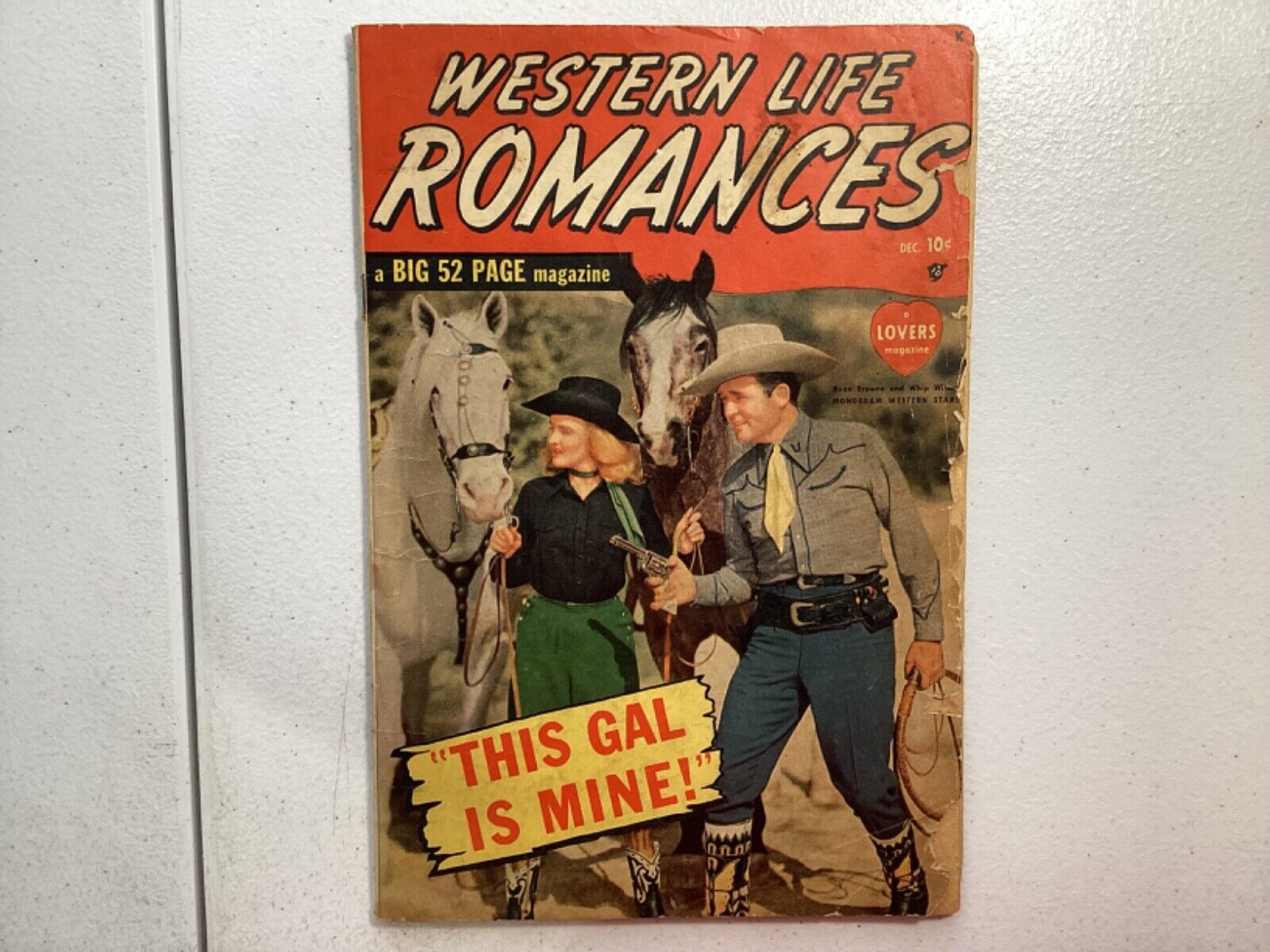 Western Life Romances 1 1949 Reno Browne Whip WIlson Russ Heath GD-