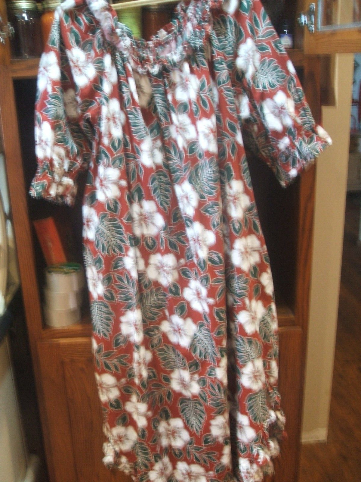 Hawaii Hilo Hattie Hawaiian original Ladies long Dress 3X Ruffles 70s 80s