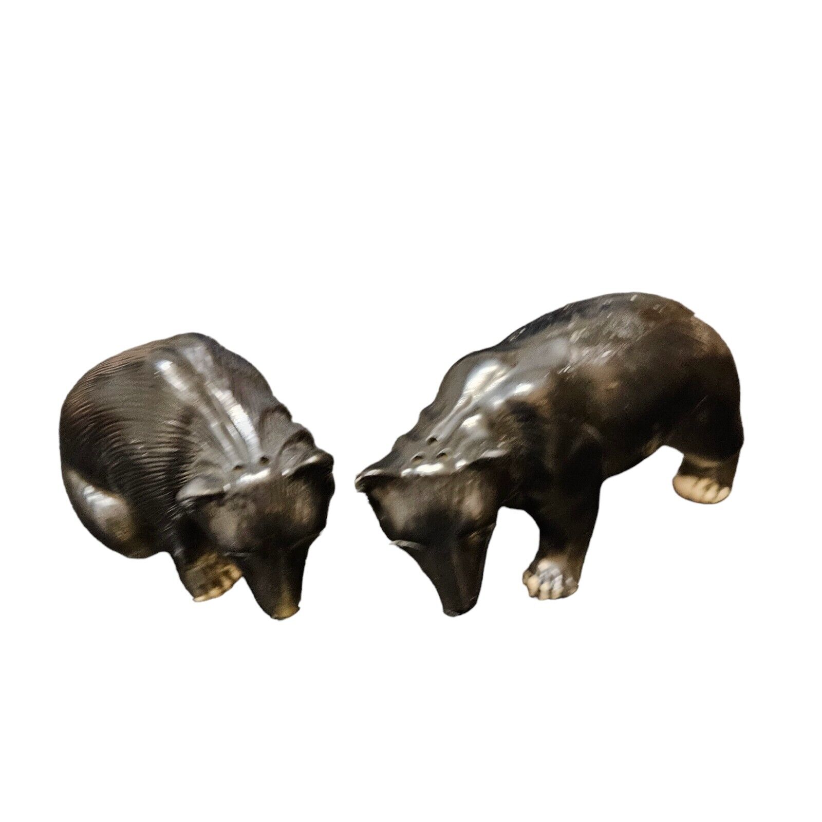 Realistic Black Bear Quality Made Salt & Pepper Shakers Made In JAPAN