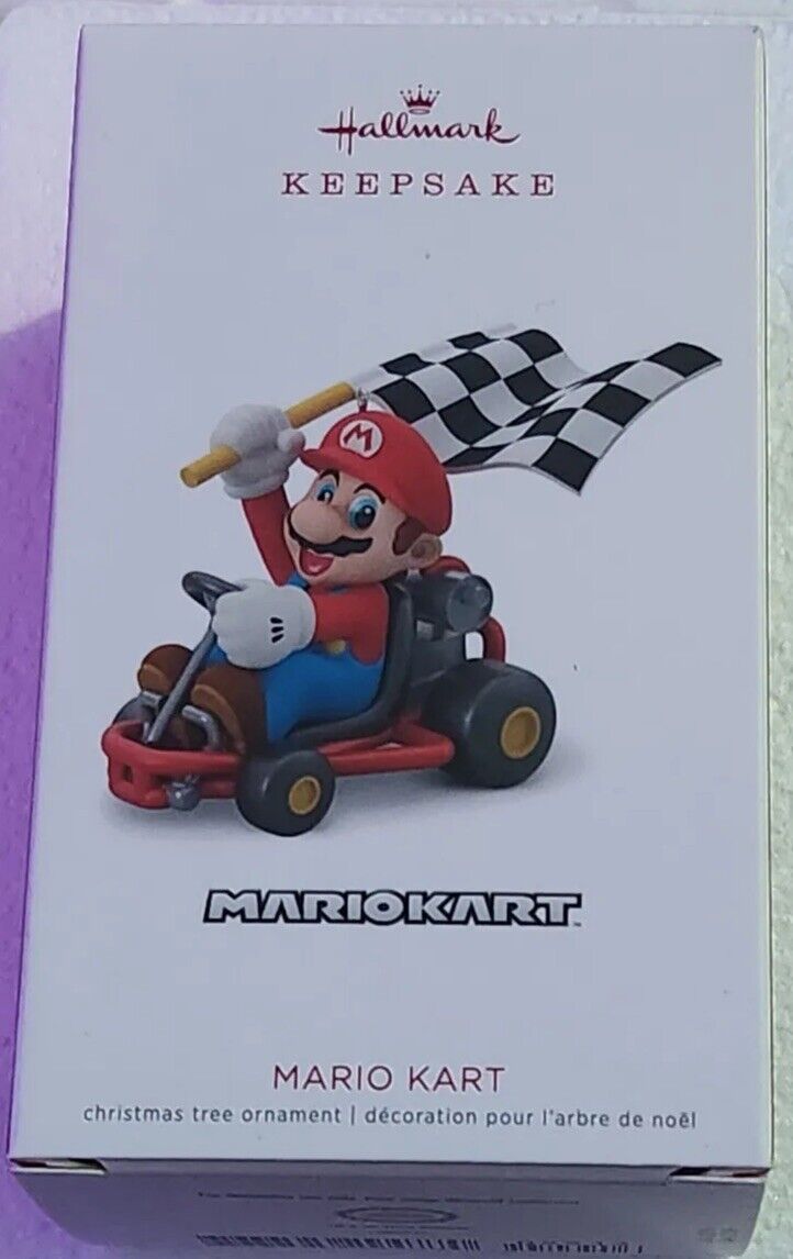 Hallmark 2018 Mario Kart Nintendo Christmas Keepsake Ornament Checkered Flag NEW