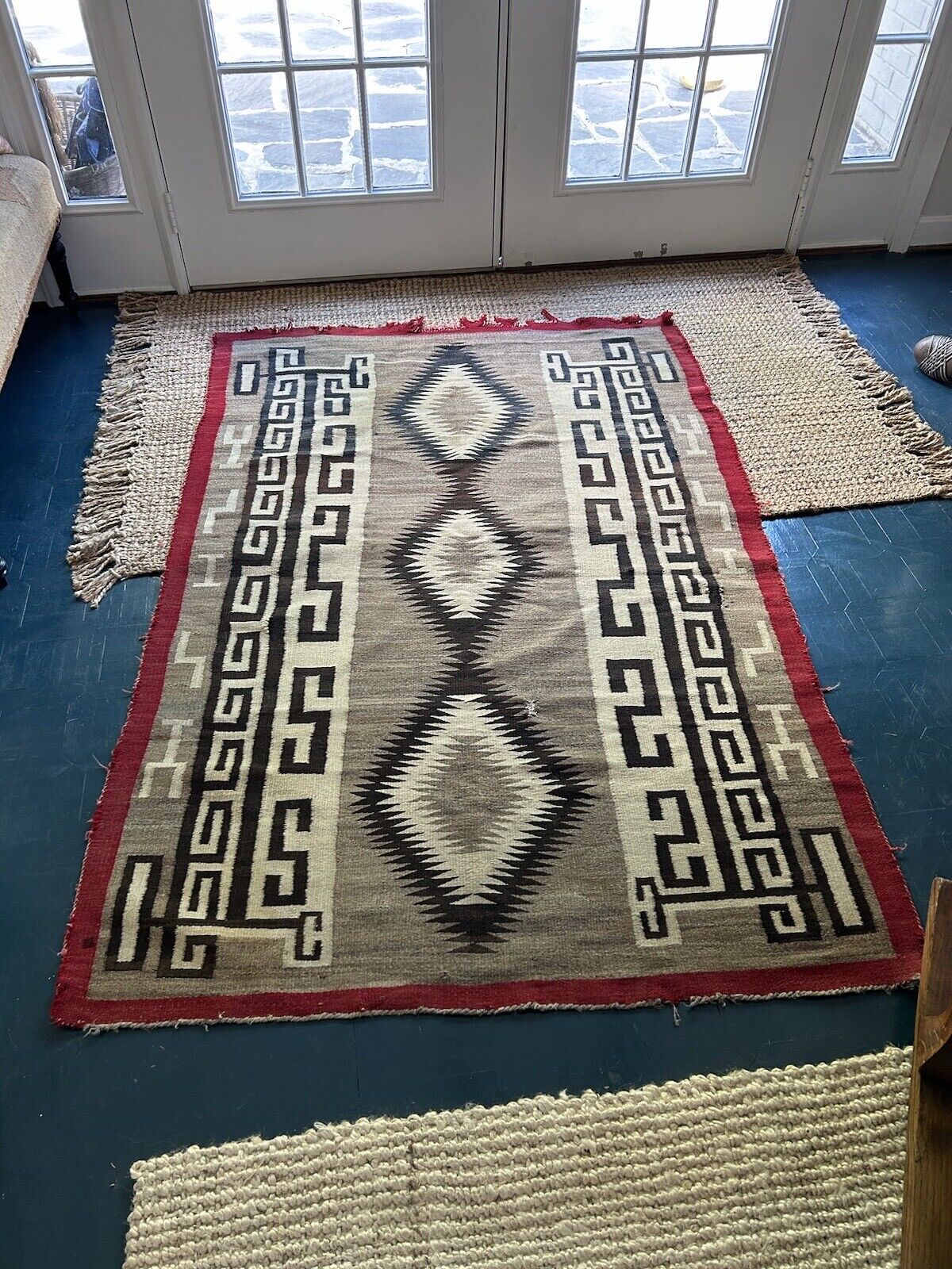 Antique Navajo Native American Rug 79” X 51” Distressed But Still Cool 😎