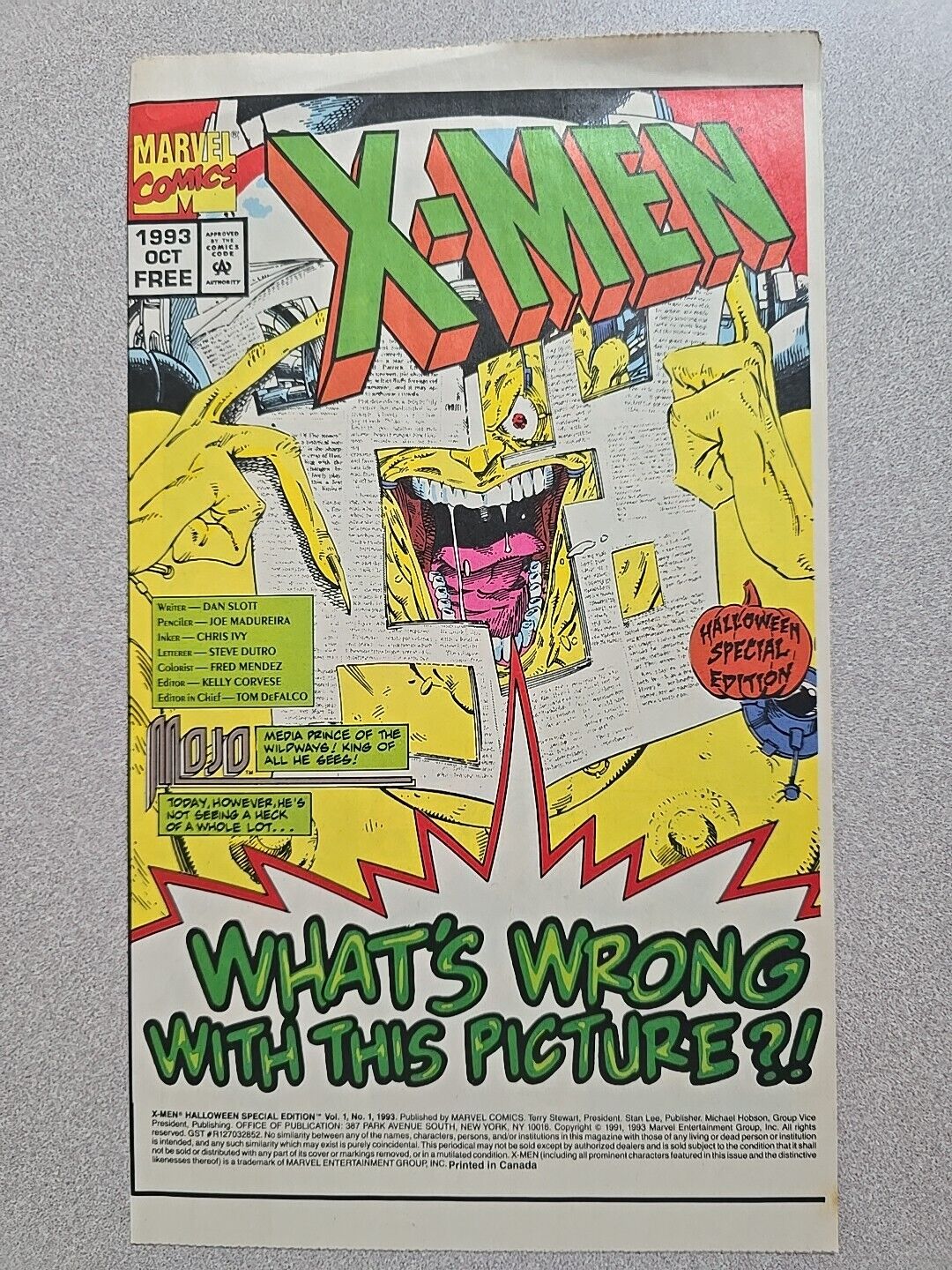 X-MEN HALLOWEEN SPECIAL EDITION #1 1993 PROMO MARVEL HTF SLOTT