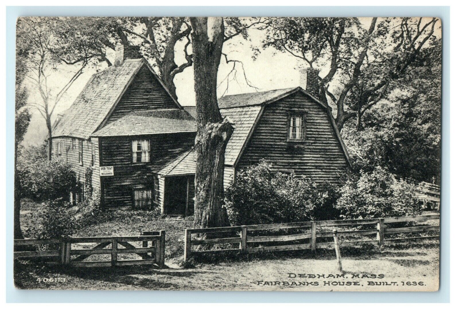 c1910 Fairbanks House Dedham Massachusetts MA Unposted Postcard