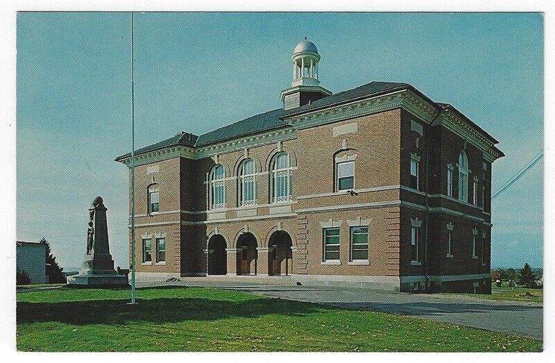 Charlton, Massachusetts, Postcard View of Dexter Memorial Town Hall, 1968