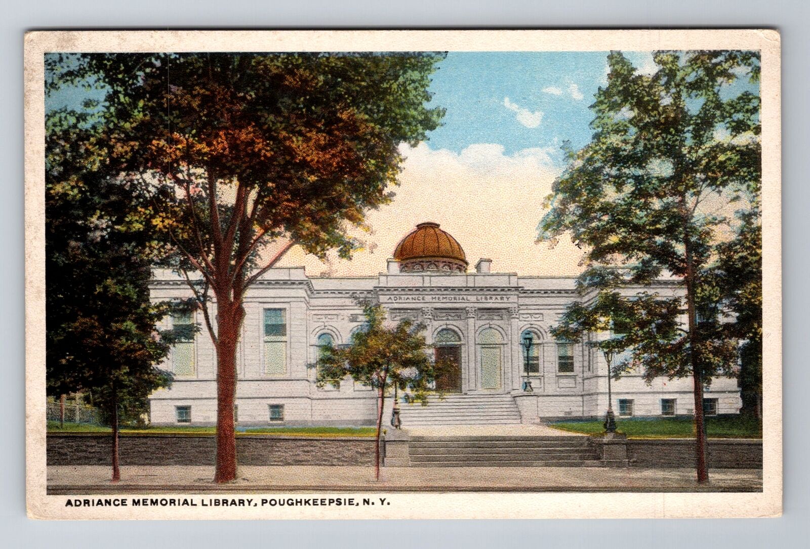 Poughkeepsie NY-New York, Adriance Memorial Library, Antique, Vintage Postcard