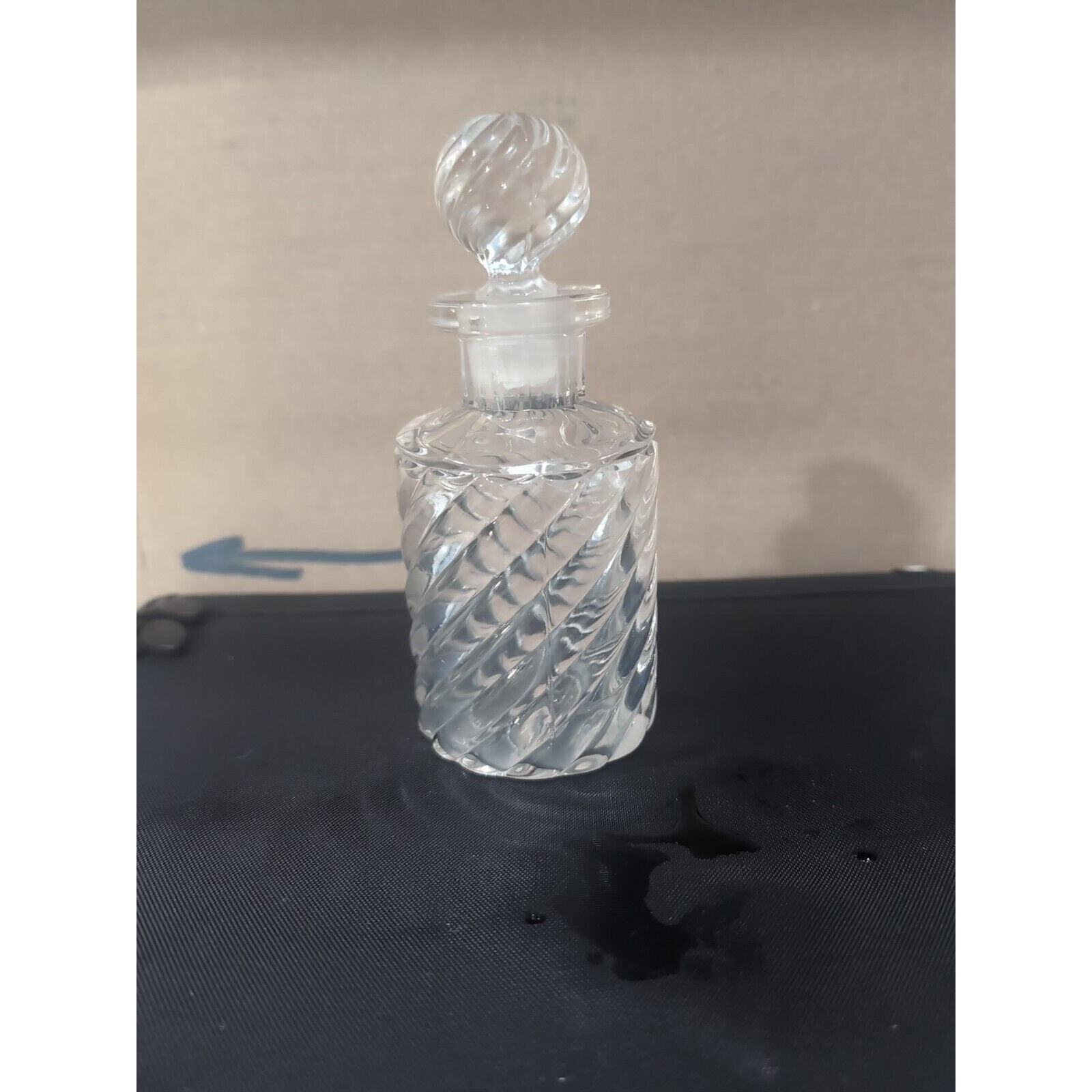 Swirl Cut Glass Perfume Bottle, Empty Bottle, Vintage Fragrance Bottle, Elegant 