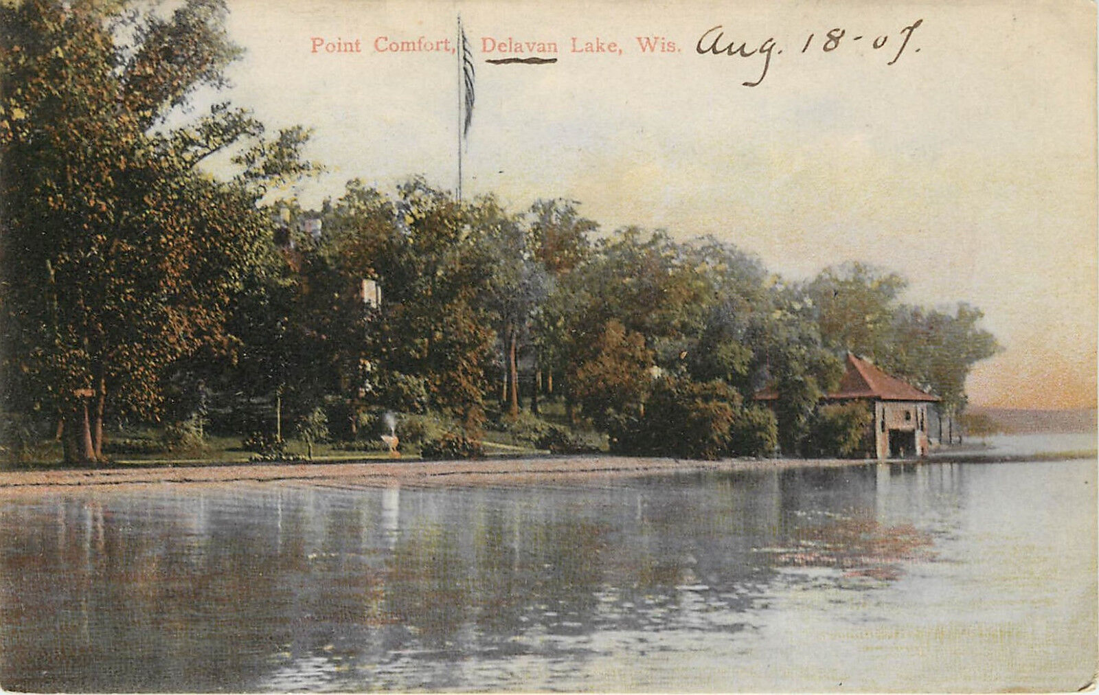Vintage Postcard Point Comfort Delevan Lake Wisconsin Walworth County,