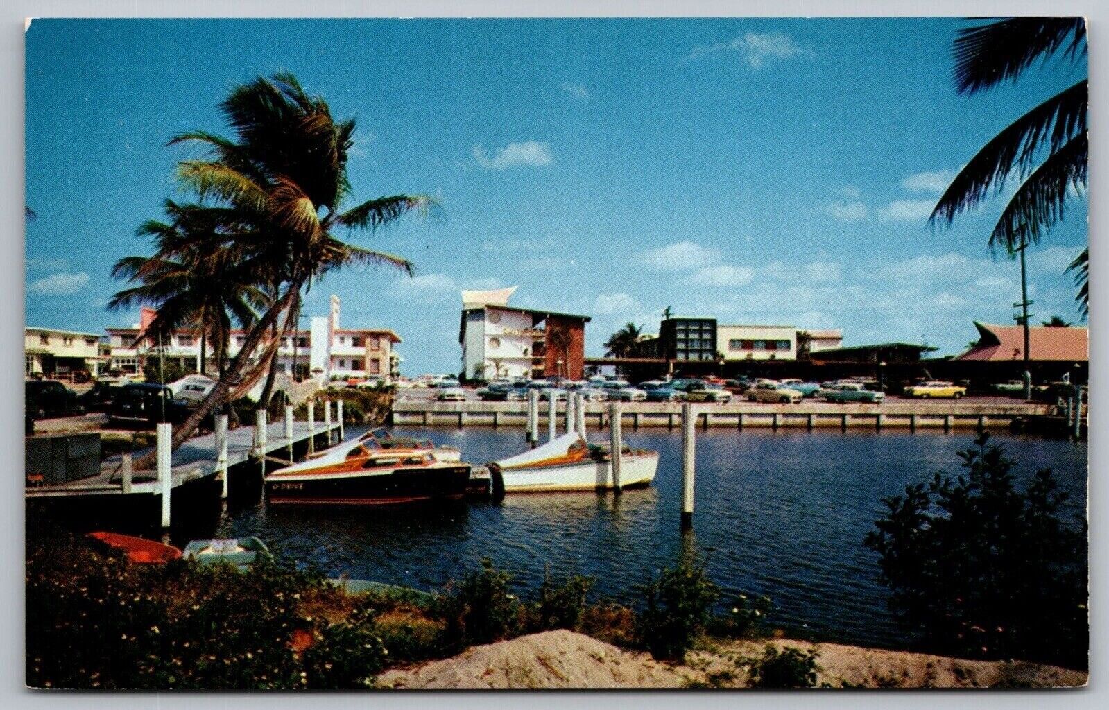 Famous Motel Row Sunny Isles Miami Beach Florida FL Postcard UNP VTG Koppel