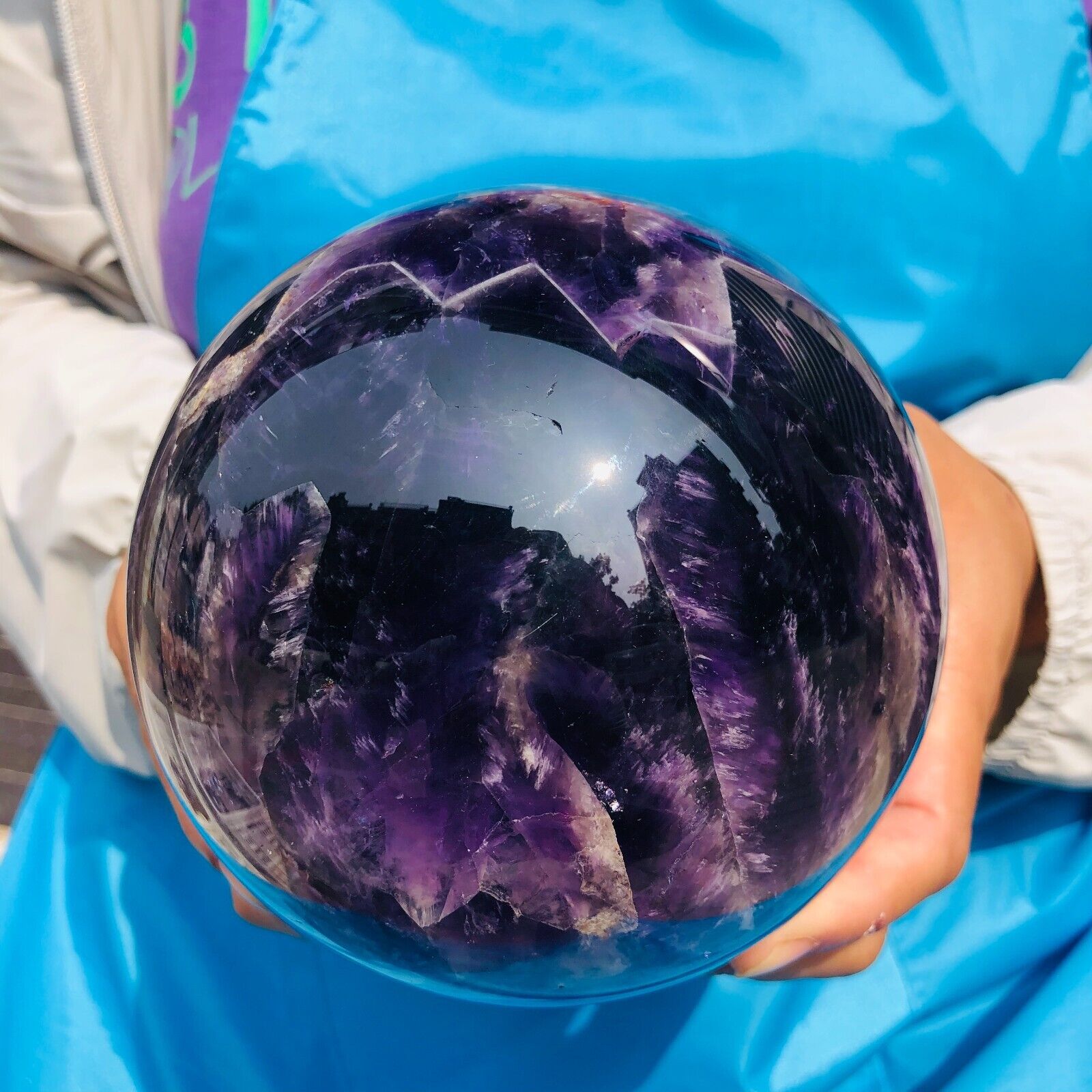 5.58LB  Natural Dream Amethyst Sphere Polished Quartz Crystal Ball Healing