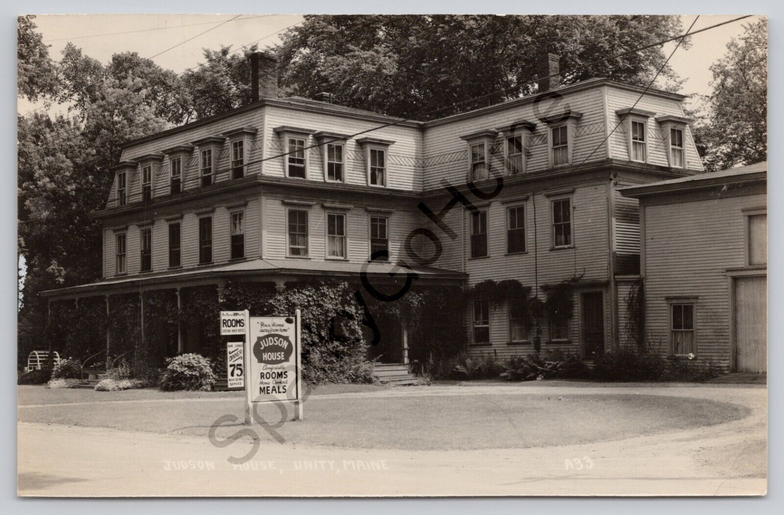 RPPC Judson House, Unity Maine ME Rooms Rooming Meals Posted 1955