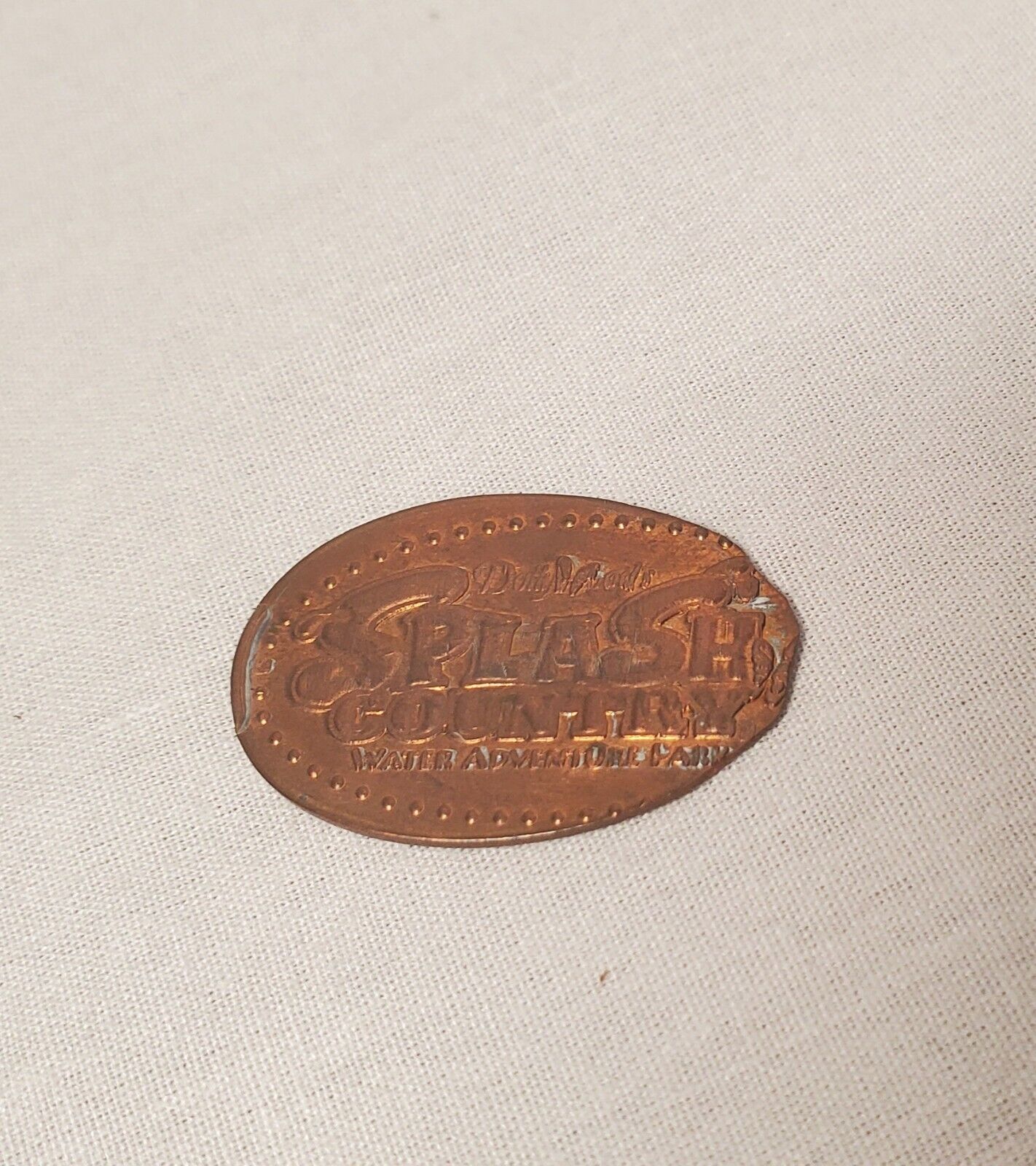 Splash Country Dollywood Souvenir Elongated Pressed Smashed Flat Penny