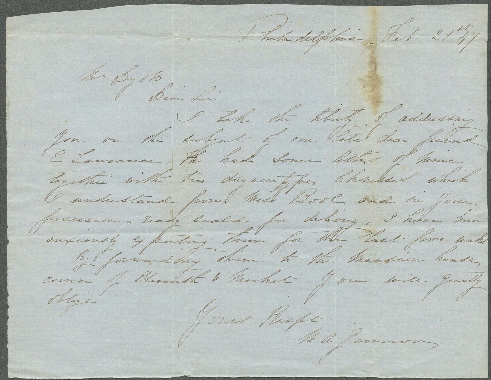 MYSTERY FINANCIAL DOCUMENT - 1847
