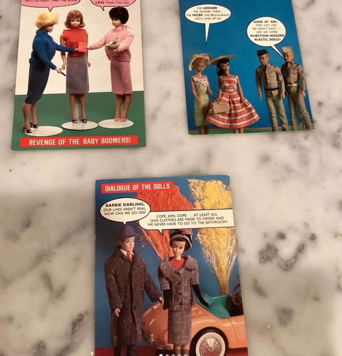 Vintage 1970’s Barbie post cards - set of 3 cards
